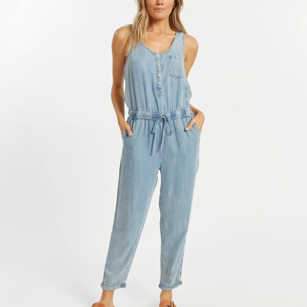 Thread & Supply Faith & Flower Women's Light Blue Jumpsuit, size M